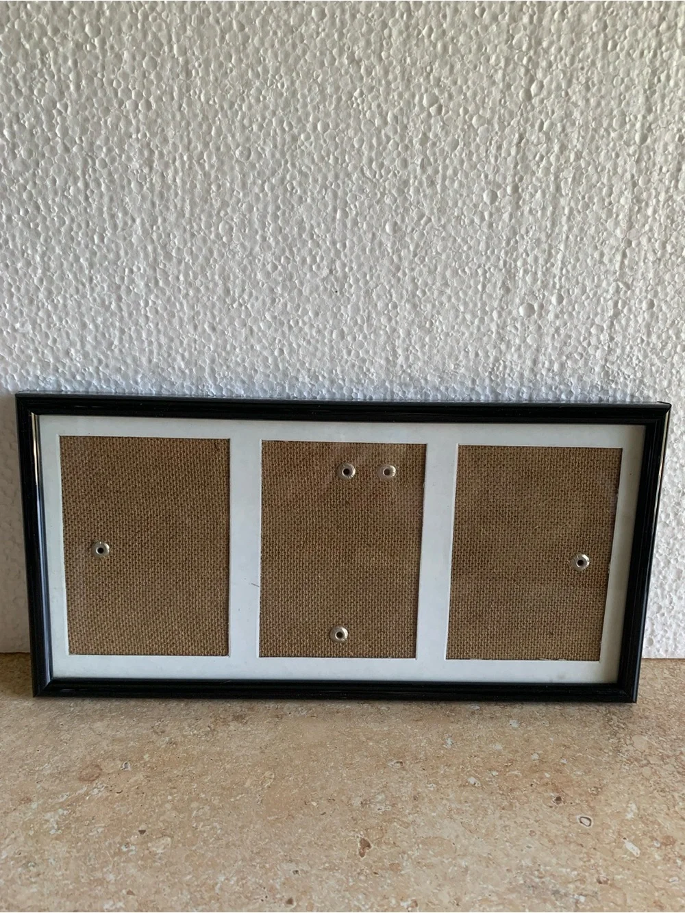 Triple Black Collage Picture Frame Holds Three 3x4 Photos